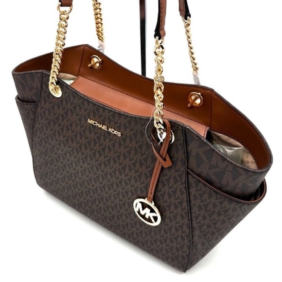 Michael Kors Large Jet Set Travel Chain Shoulder Bag & Flat Phone Case Wallet - Picture 6 of 15